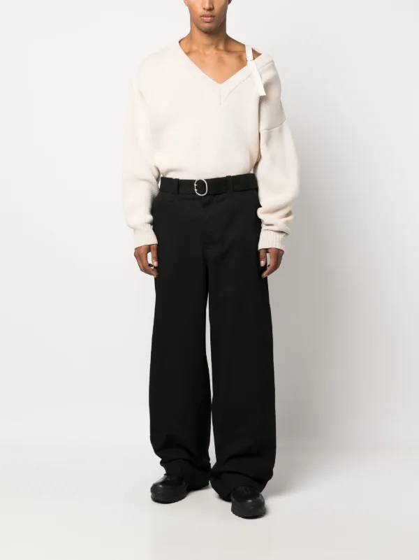 Belted wide leg trousers | sage