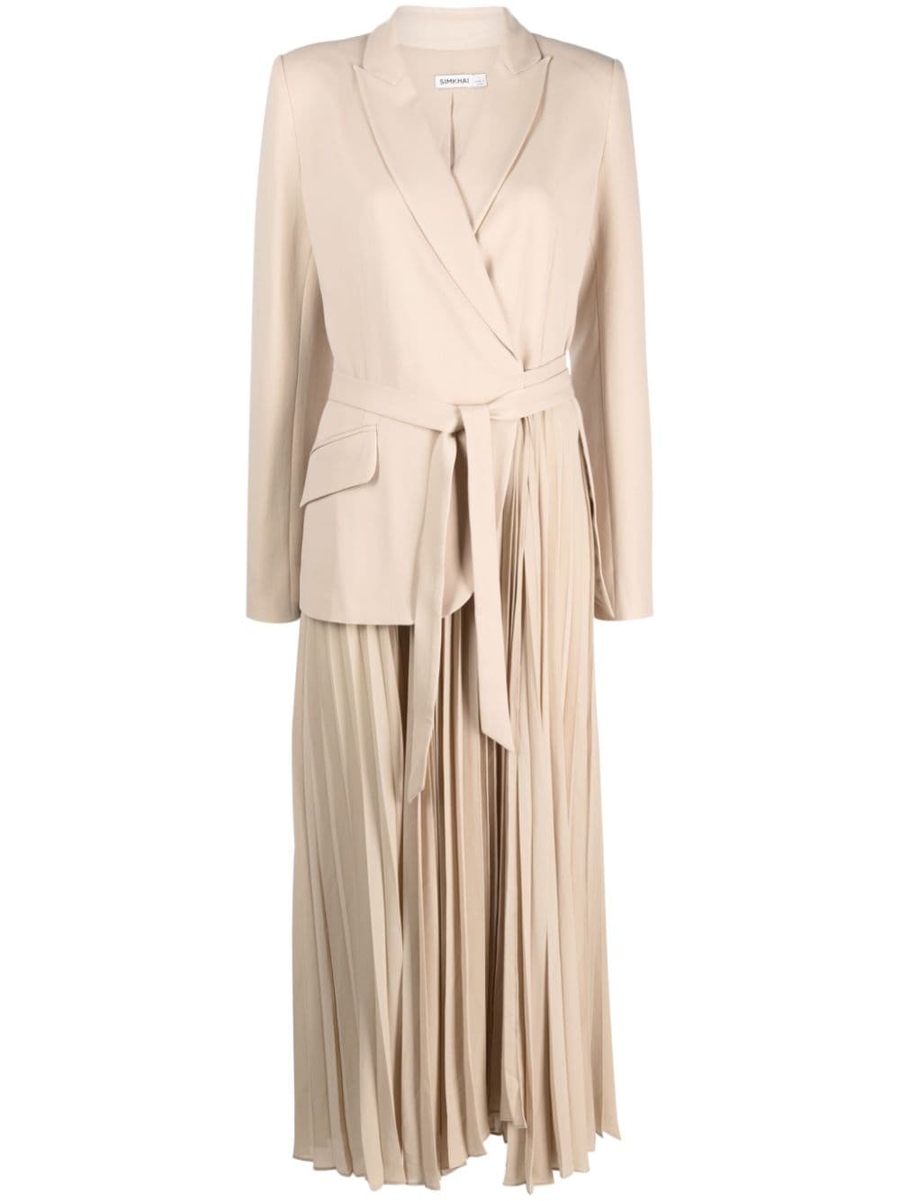 Shop Simkhai Ambretta Blazer-style Midi Dress In Neutrals