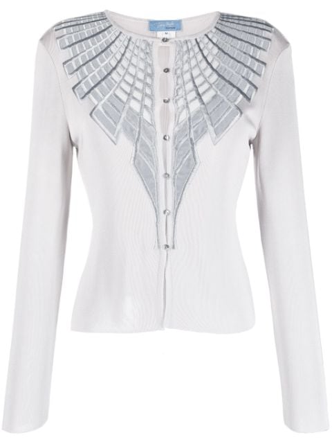 Thierry Mugler Pre-Owned Wings motif buttoned knitted top