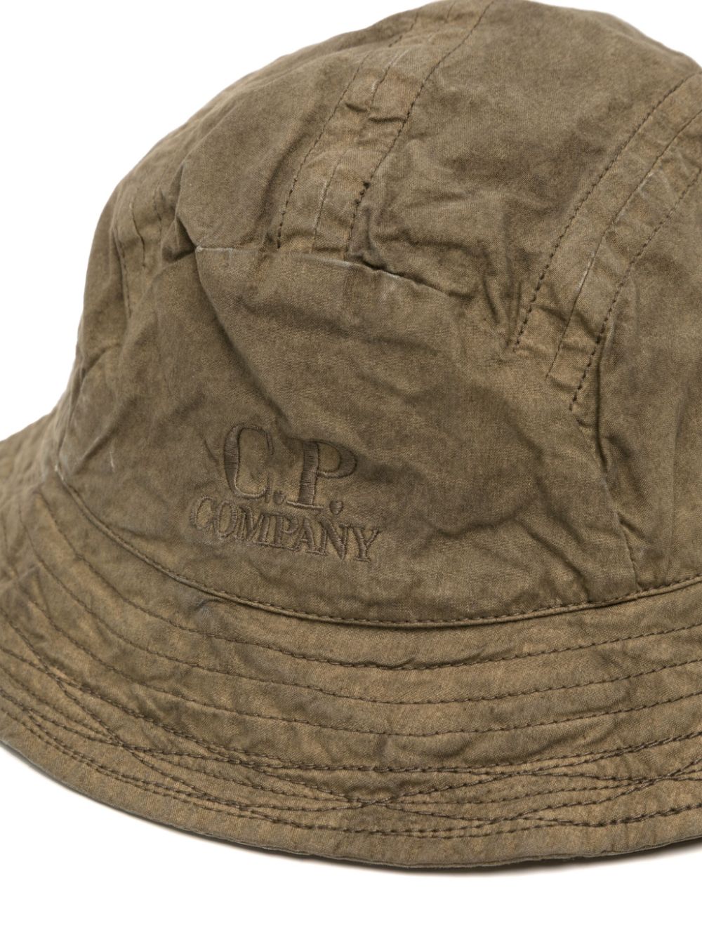 C.P. Company logo-embroidered cotton bucket hat - Groen