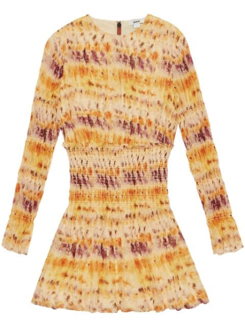 Jason Wu floral-print smocked silk minidress