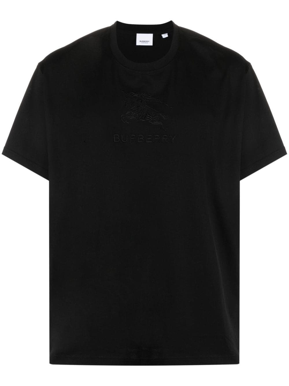 Shop Burberry Logo-embroidered Cotton T-shirt In Schwarz
