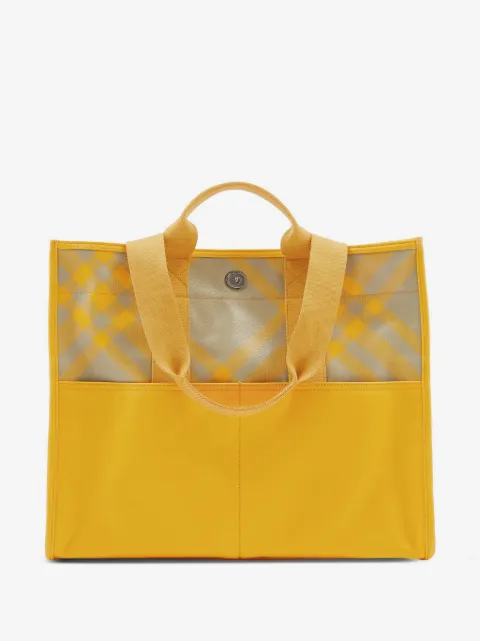 Burberry plaid-check cotton tote bag