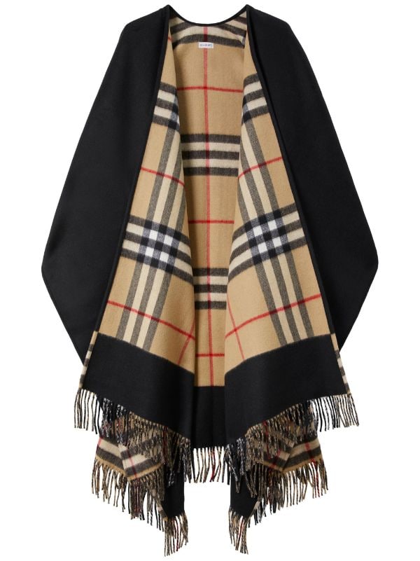 BURBERRY Fringed Checked Wool and Cashmere-Blend Scarf for Men