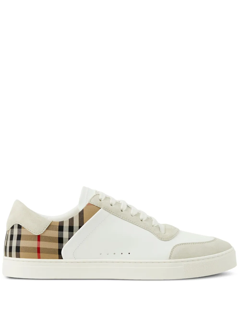 Shop Burberry Vintage Check Panelled Sneakers In Ntwht/arbeige Ip Chk