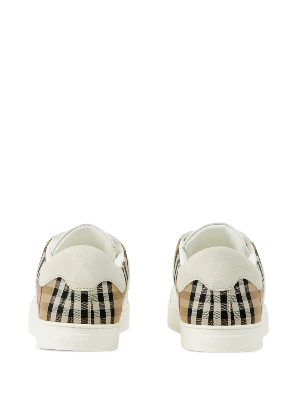 Shop Burberry Vintage Check Panelled Sneakers In Ntwht/arbeige Ip Chk