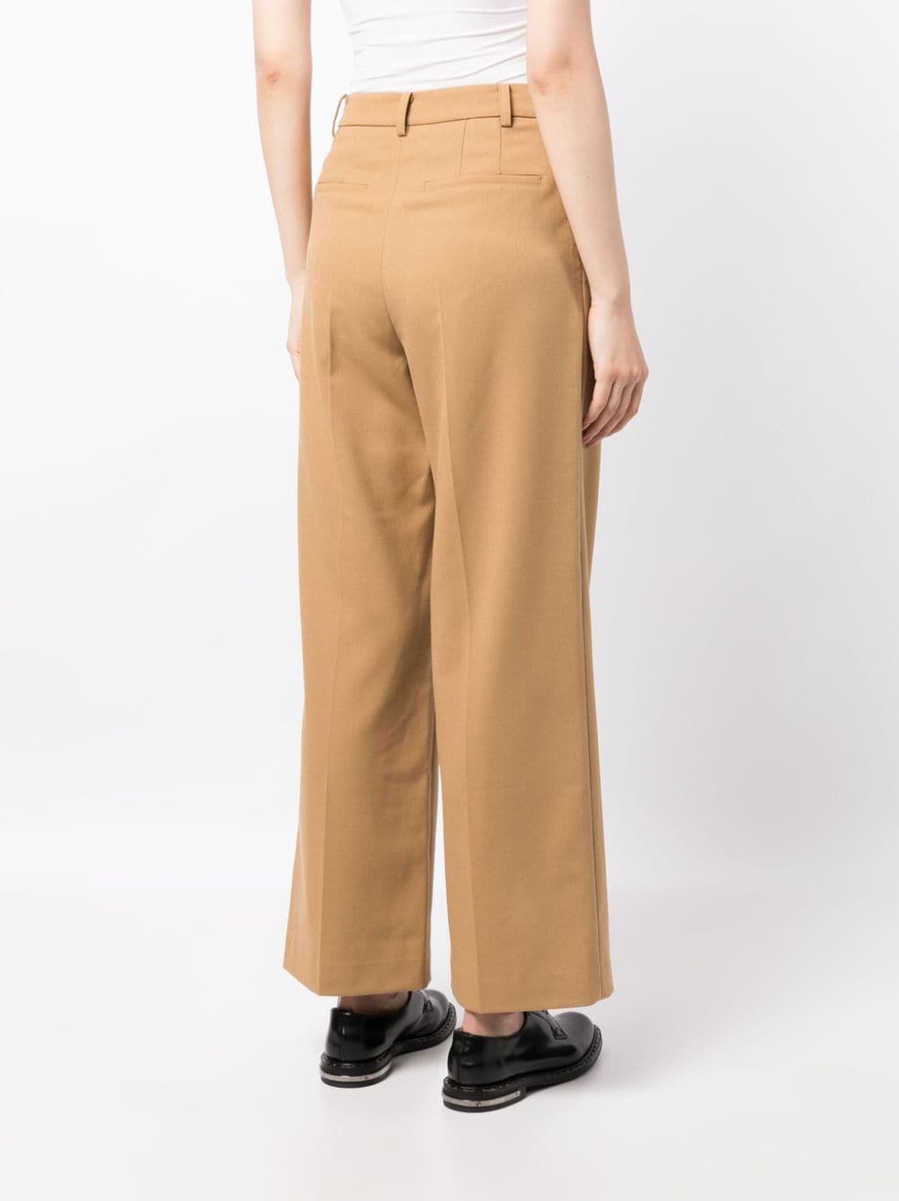Shop Studio Tomboy Pleat-detailing Cropped Trousers In Brown