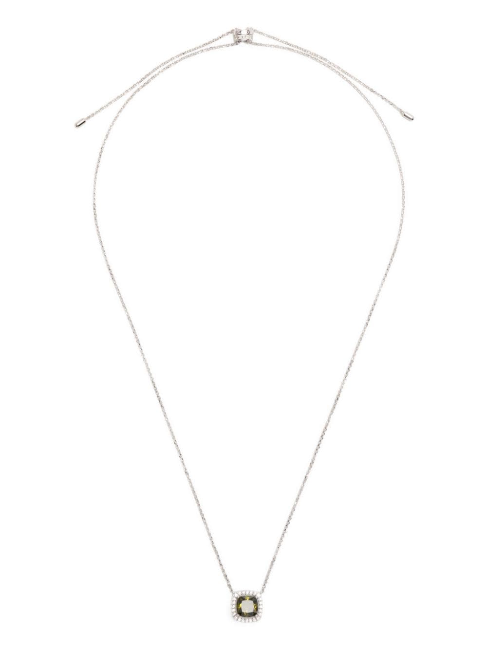 Shop Apm Monaco Square-pendant Necklace In Silver