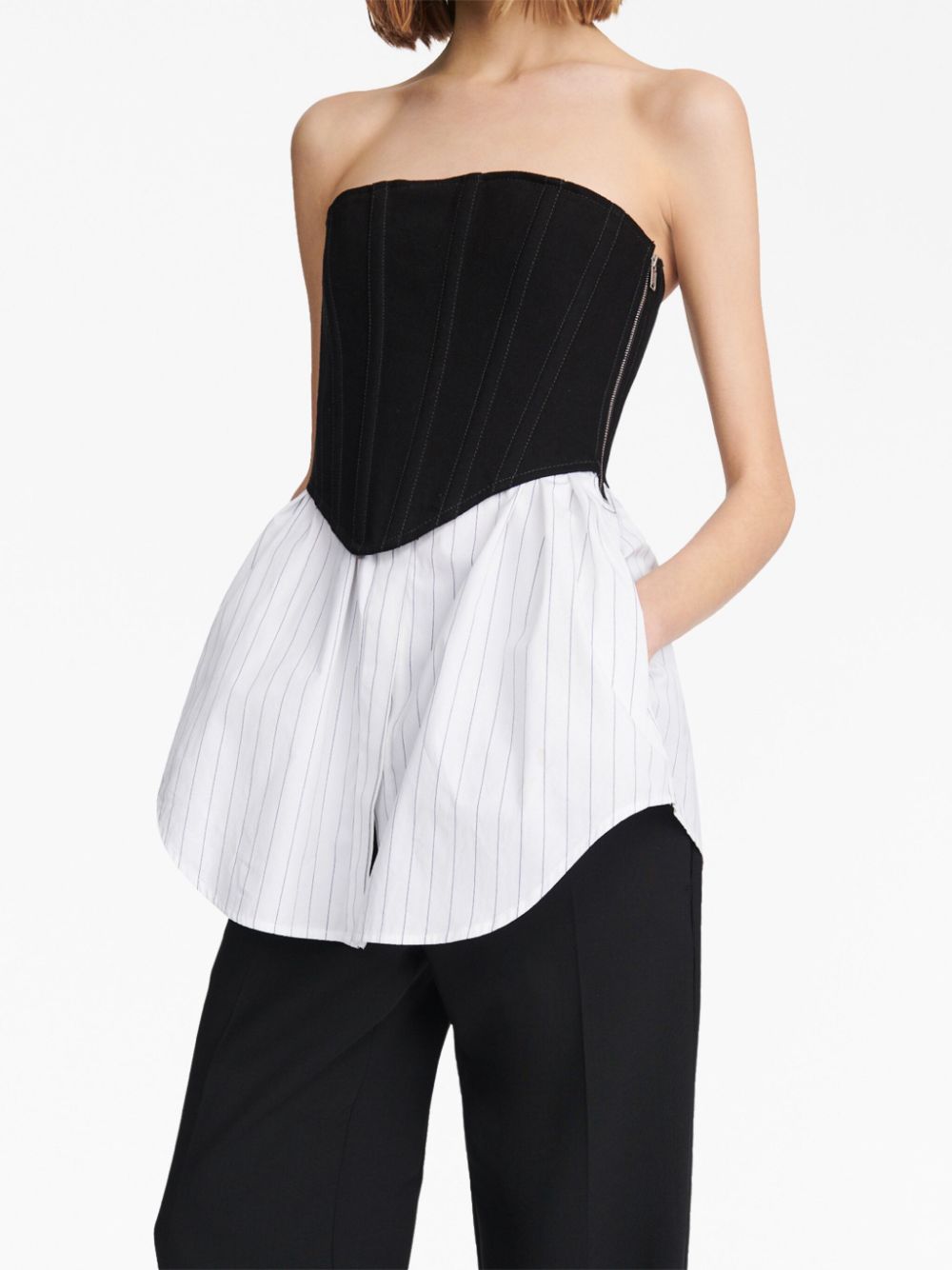 Dion Lee Gestreepte mini-jurk Zwart