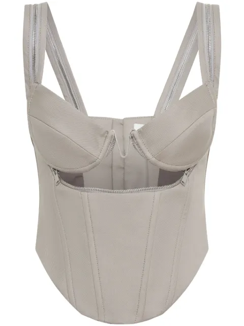 Dion Lee top estilo bustier con paneles y cierre