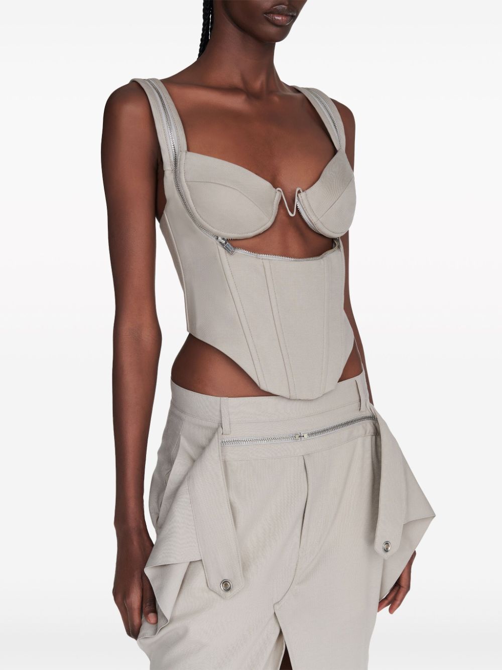 Dion Lee Bustier top Grijs