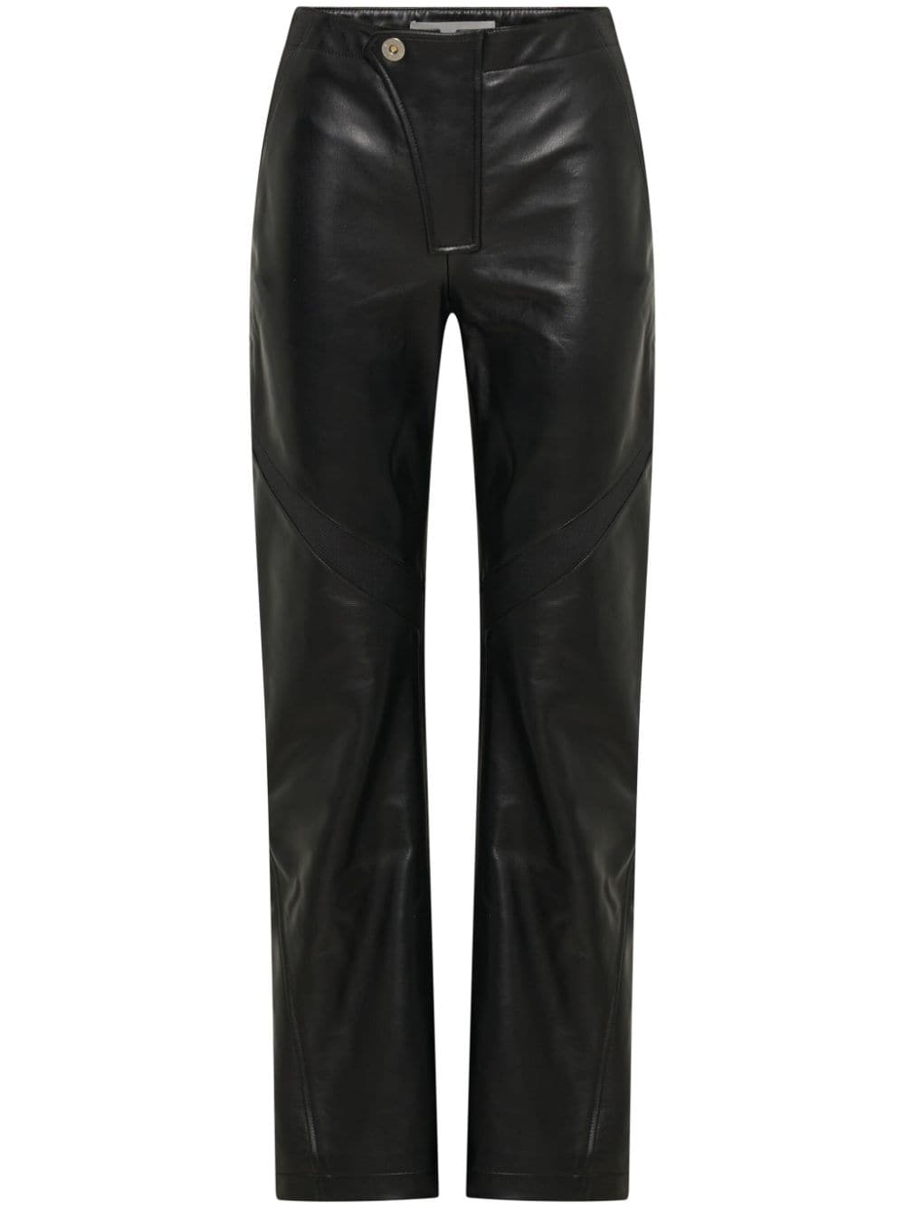 Dion Lee Panelled Leather Trousers In Black