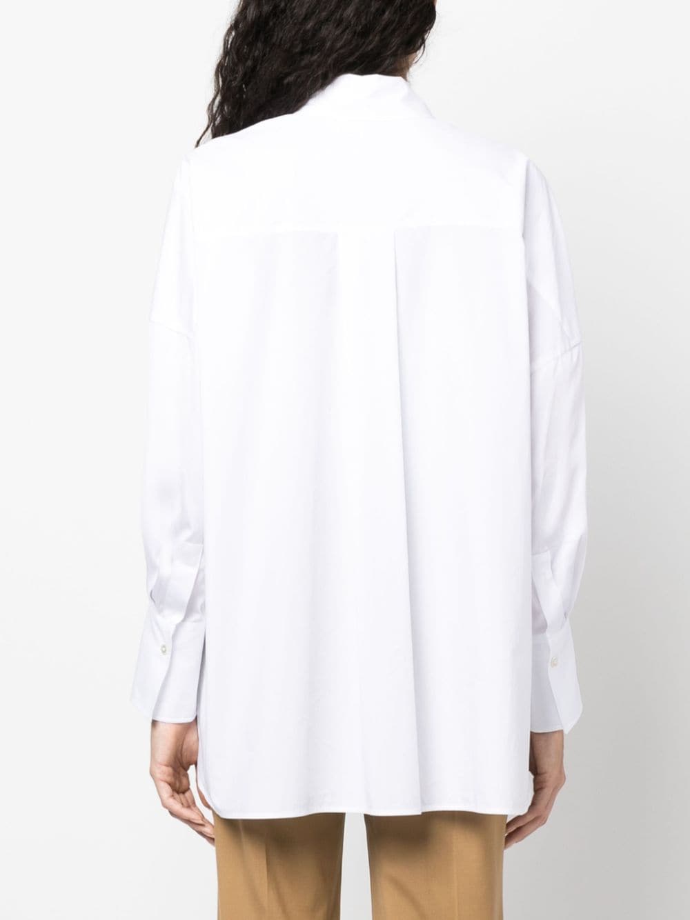 Shop Joseph Side-slit Poplin Shirt In White