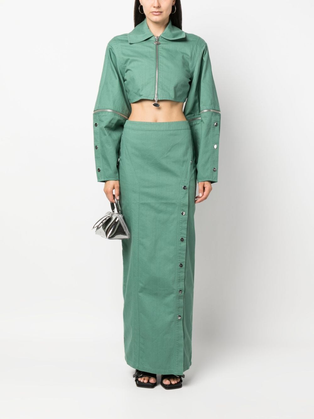 CANNARI CONCEPT high-waist straight skirt - Groen