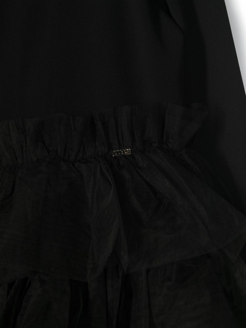 Shop Liu •jo Ruffled Tulle-skirt Minidress In Black