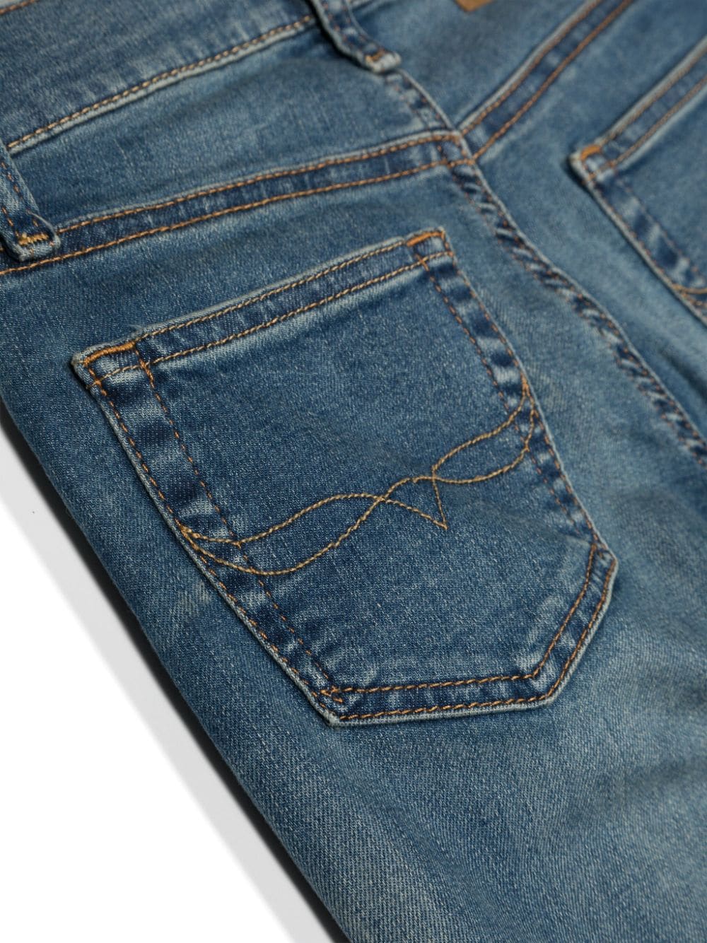 Shop Ralph Lauren Logo-patch Straight-leg Jeans In Blue