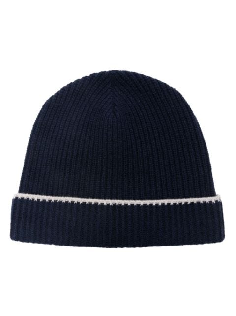 Eleventy gorro de cachemira tejido de canalé