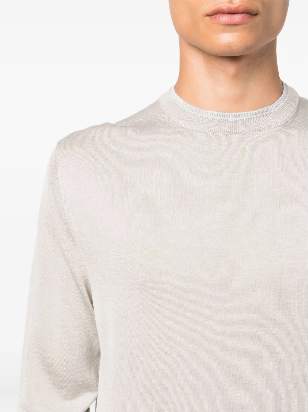 Eleventy Maglia Girocollo Doppio Collo In Gray