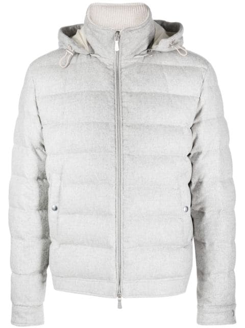 Eleventy hooded zip-up padded jacket