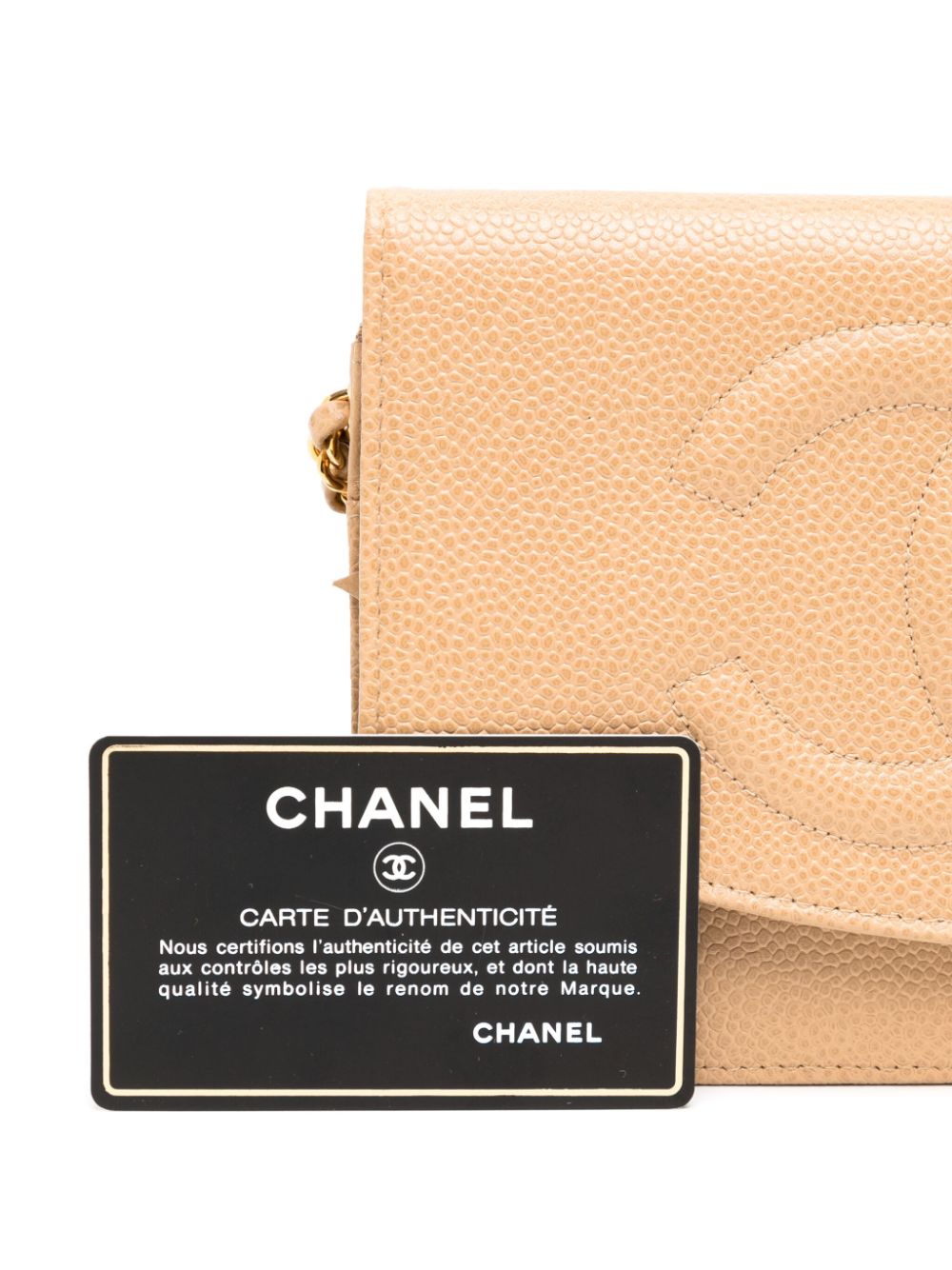 CHANEL 1998 CC stitch flap wallet-on-chain Women