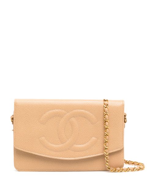 CHANEL 1998 CC stitch flap wallet-on-chain Women