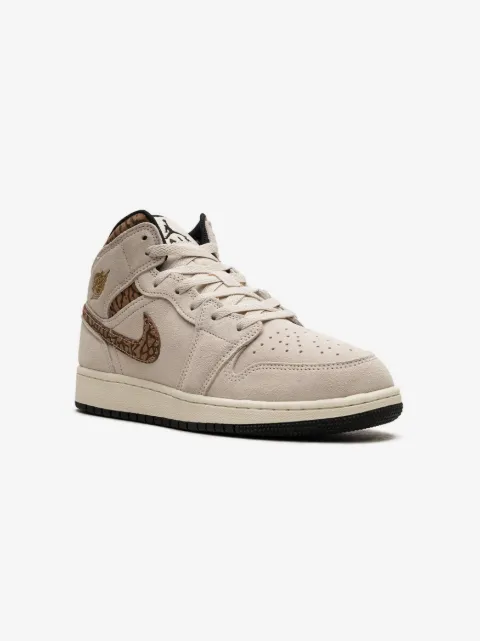Jordan Kids Air Jordan 1 Mid SE "Brown Elephant" sneakers