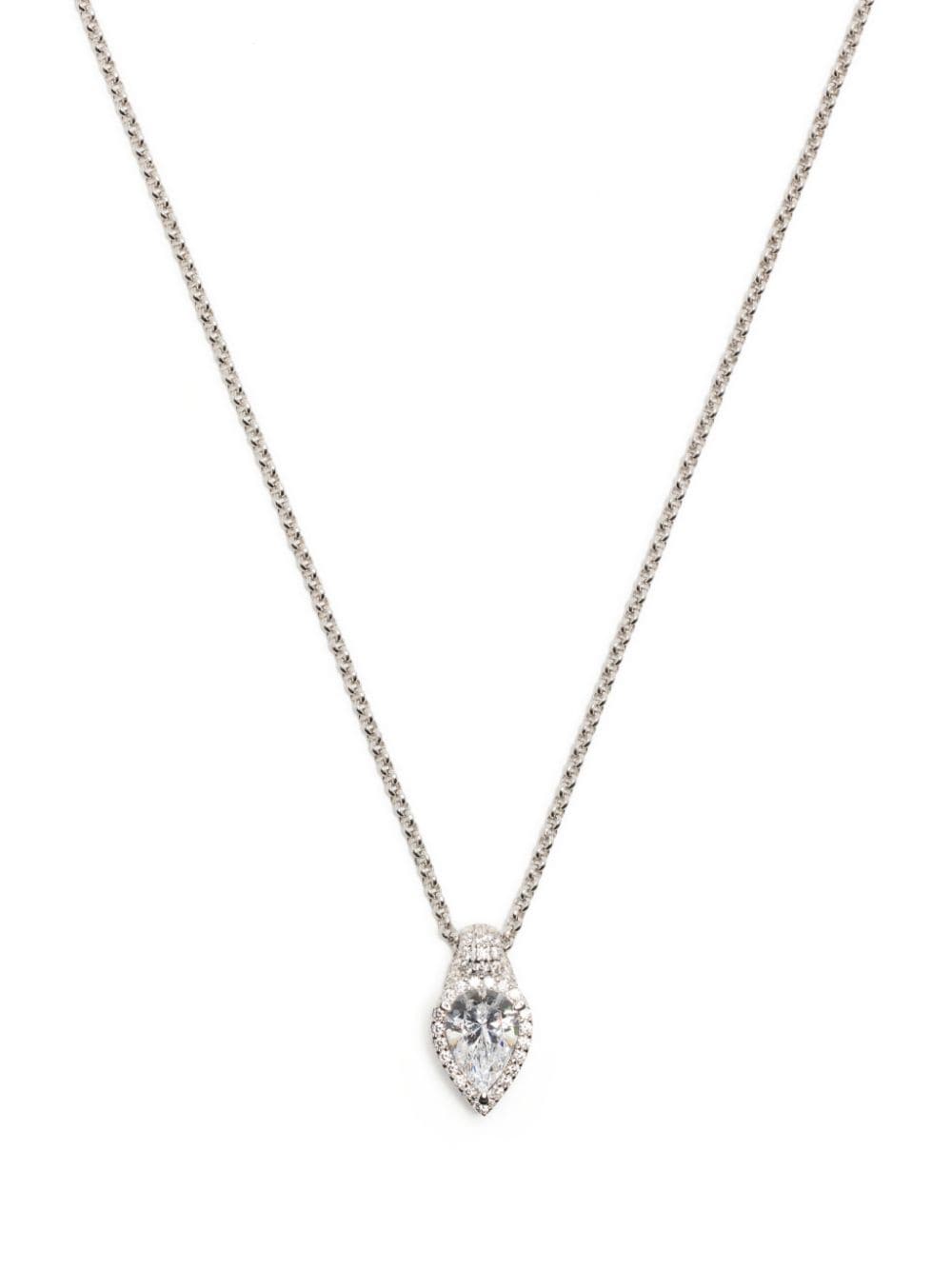 Apm Monaco Pear-cut Adjustable Necklace In Silver