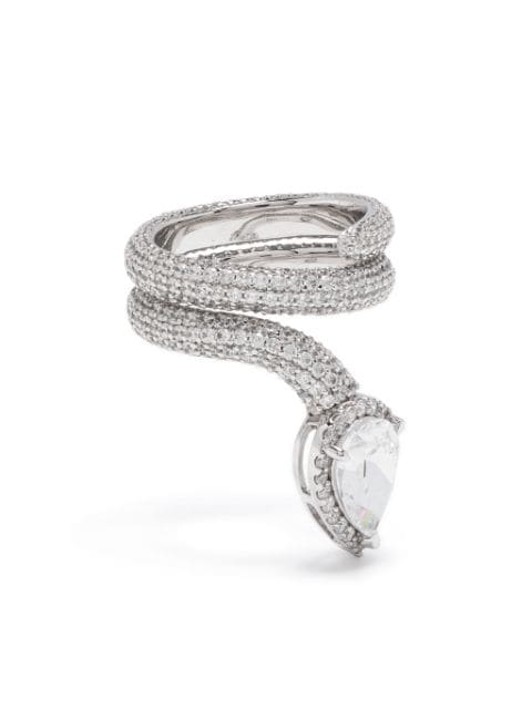 APM Monaco crystal-embellished wrap ring