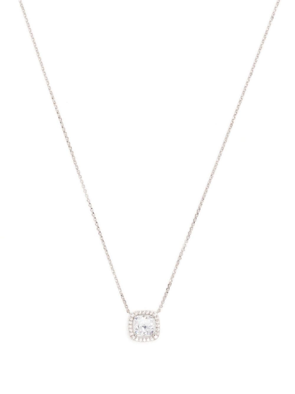 Shop Apm Monaco Gemstone-pendant Adjustable Necklace In Silver