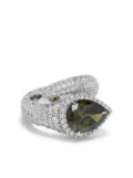 APM Monaco pear-cut pave wrap ring - Silver