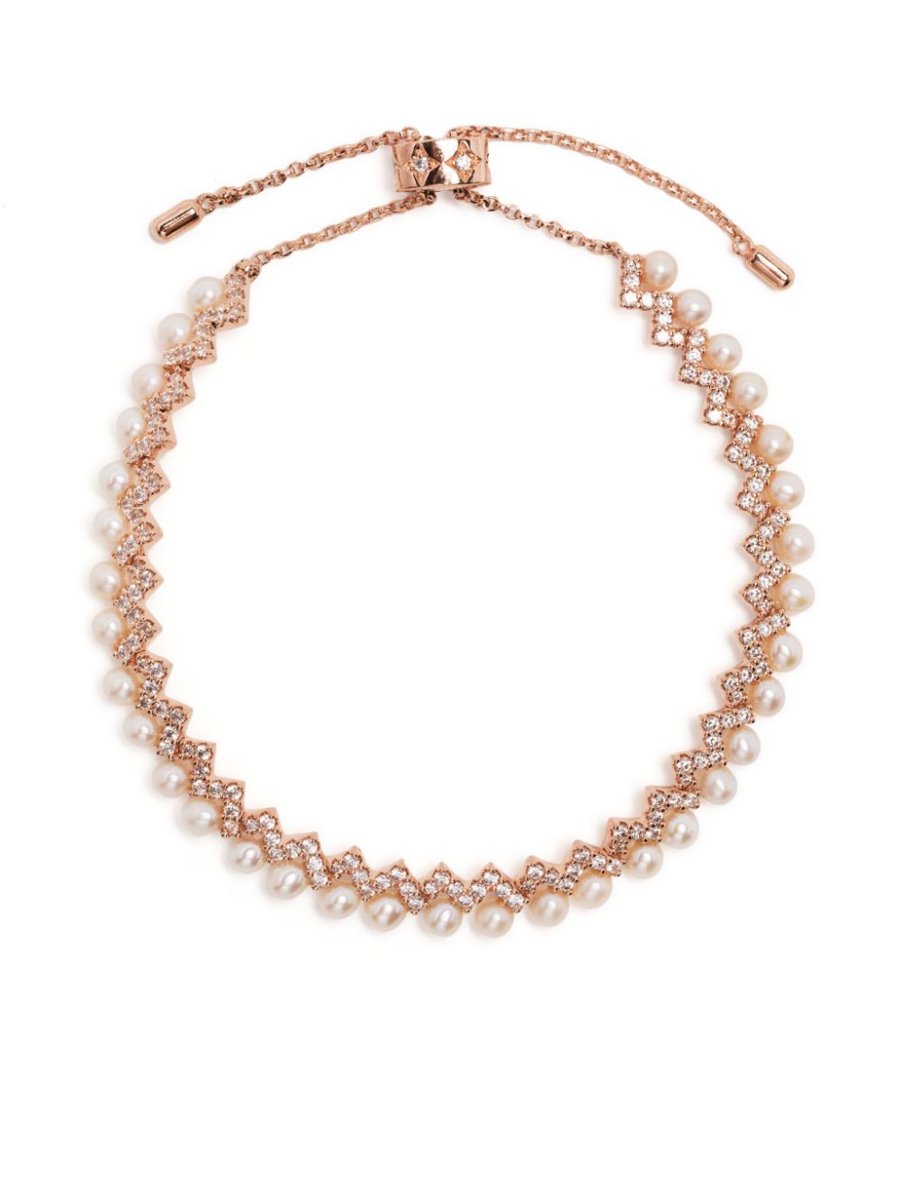 Apm Monaco Up And Down Pearl-embellished Bracelet In Gold