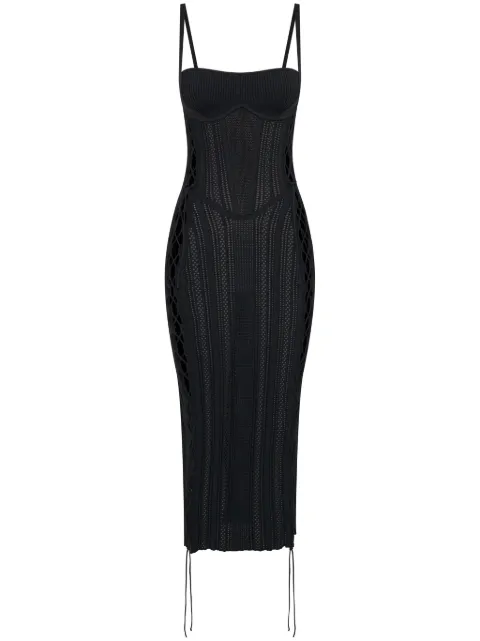 Dion Lee Vestido midi de crochê