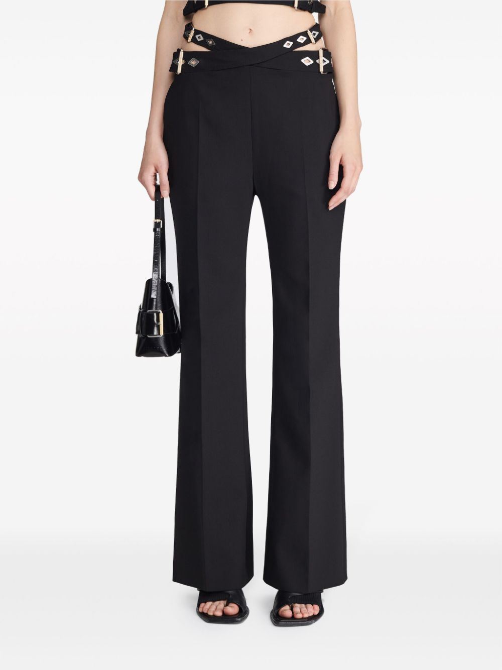 Shop Dion Lee Constrictor Bootcut Trousers In Black