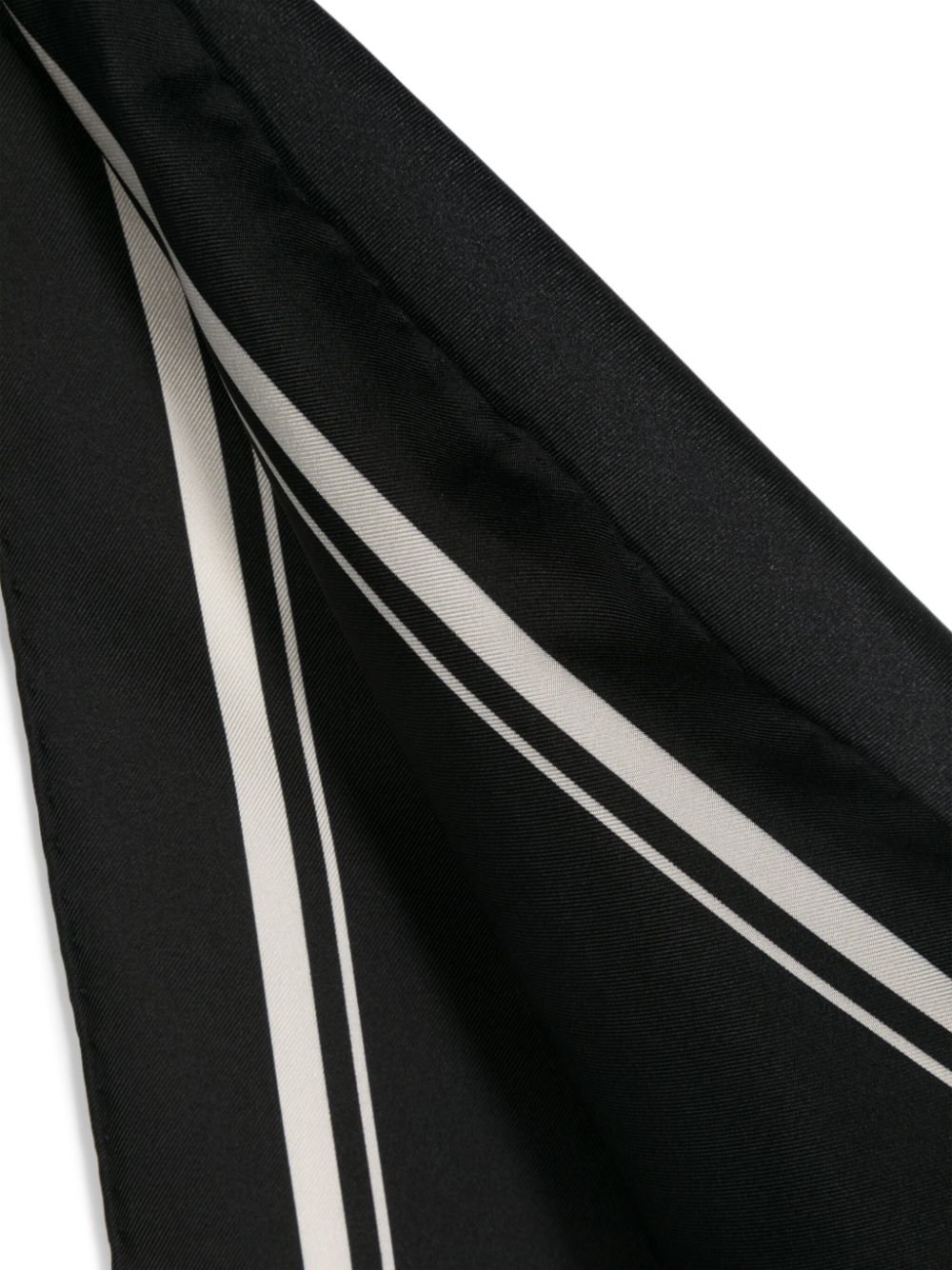 Shop Tom Ford Logo-print Striped Silk Scarf In Black