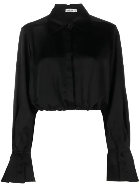 Simkhai camisa corta con diseño satinado