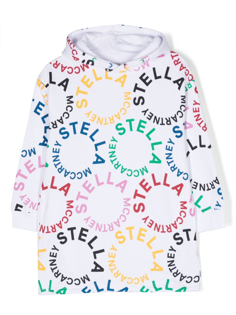 stella mccartney kids robe-sweat à logo et capuche - blanc