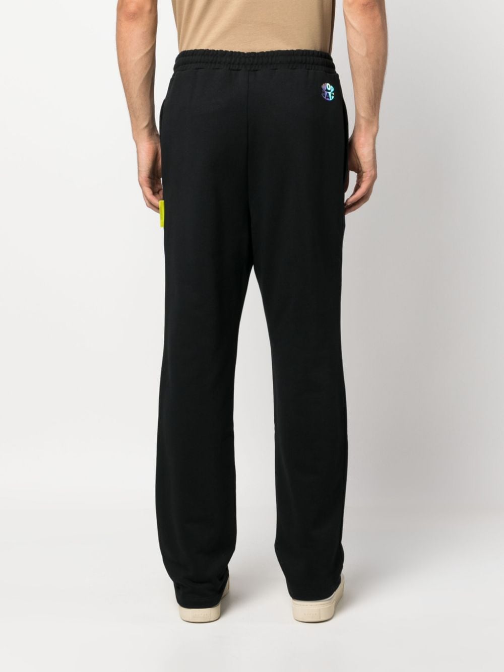 Shop Barrow Logo-patch Cotton Track Pants In Black