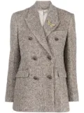 Golden Goose double-breasted herringbone-pattern jacket - Brown