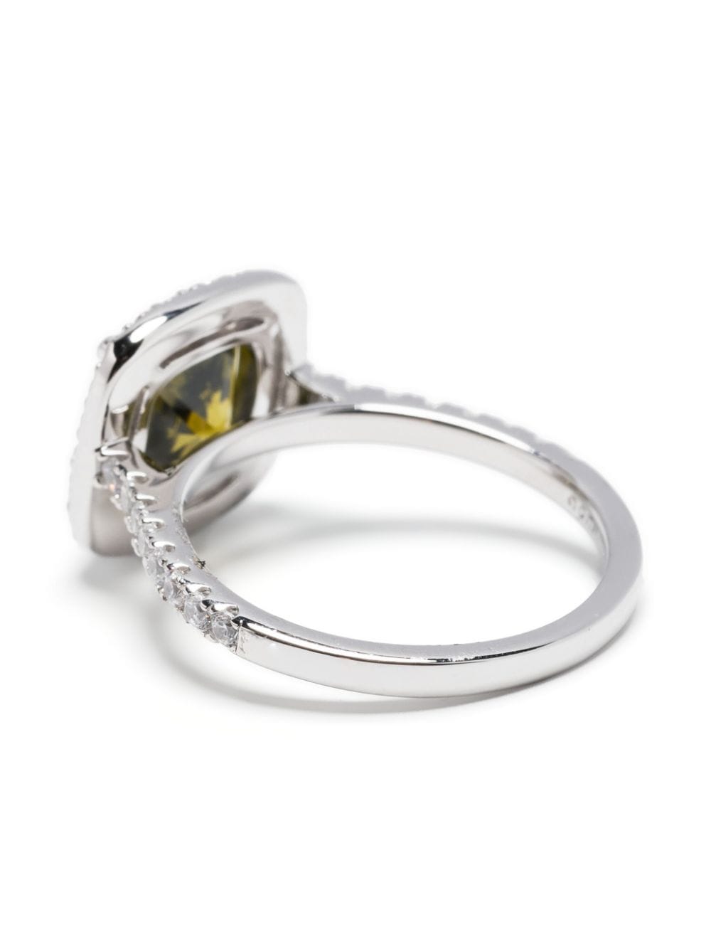 Shop Apm Monaco Square-shape Half-pavé Ring In Silver