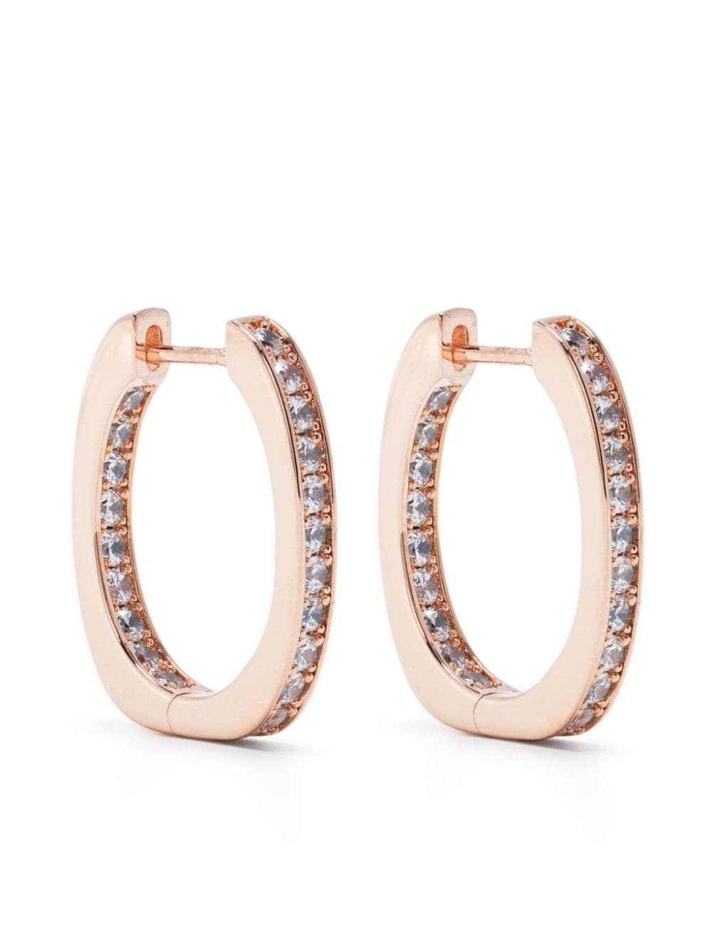 Apm Monaco Crystal-embellished Small Hoop Earrings In Pink