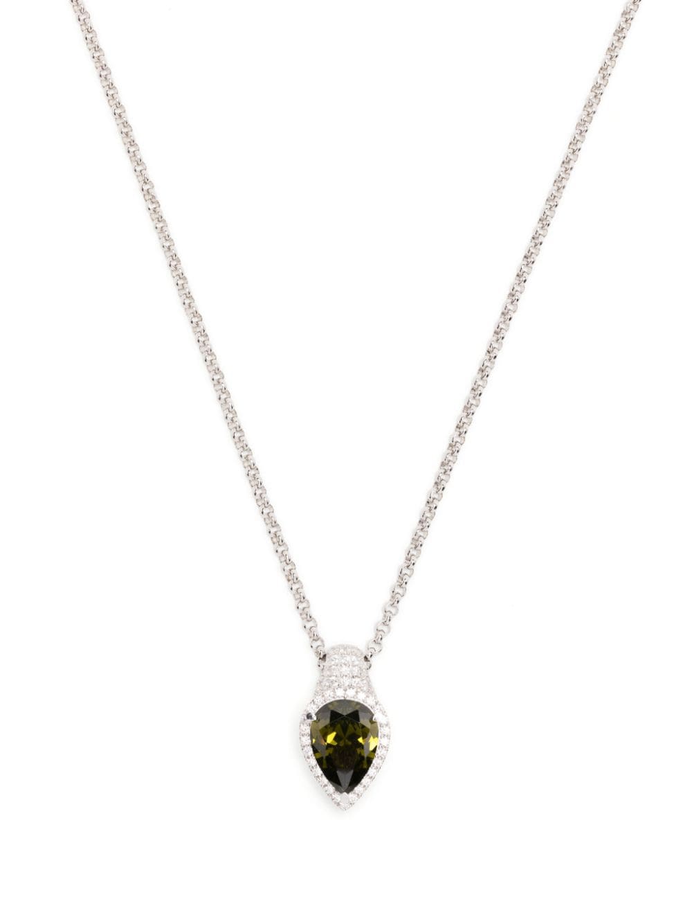 Apm Monaco Gemstone-pendant Adjustable Necklace In Silver