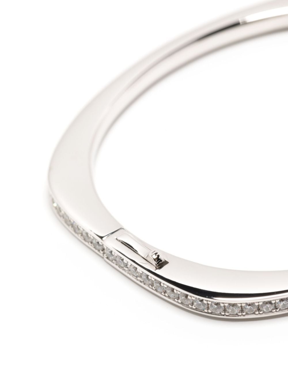 Shop Apm Monaco Dainty Pavé Embellished Bracelet In Silver