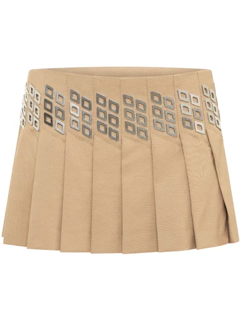 Dion Lee diamond-stud pleated miniskirt
