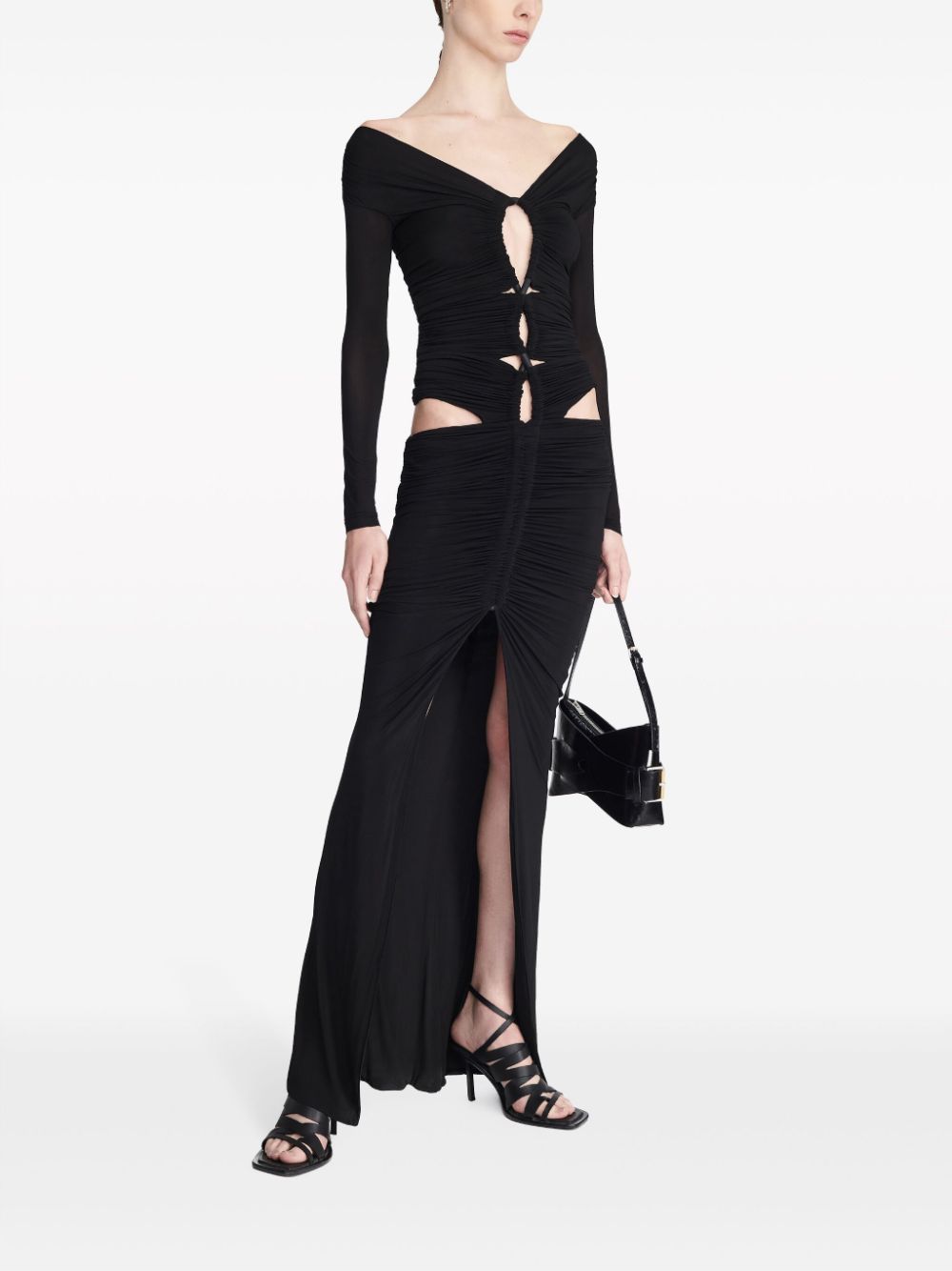 Shop Dion Lee Ouroboros Long-sleeve Maxi Dress In Schwarz