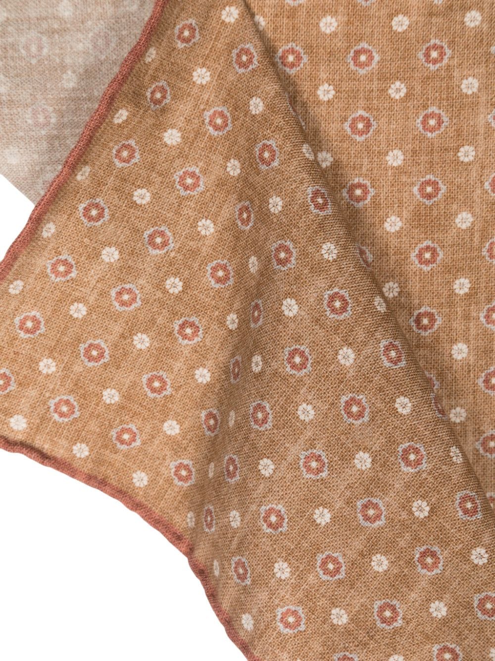 Shop Eleventy Geometric-print Cotton-wool Blen Scarf In Brown