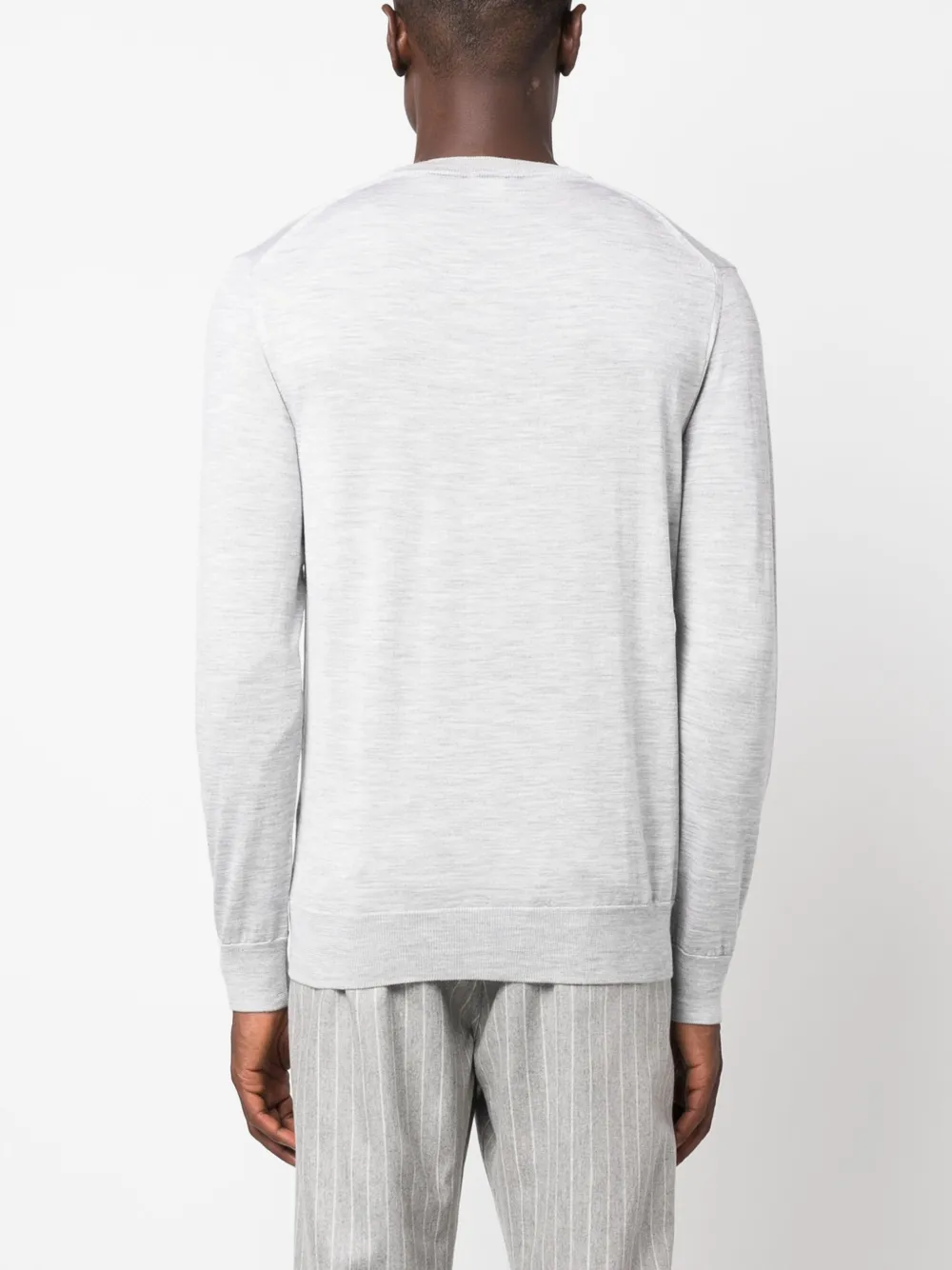 Eleventy Fine-knit Wool-blend Jumper In Grey