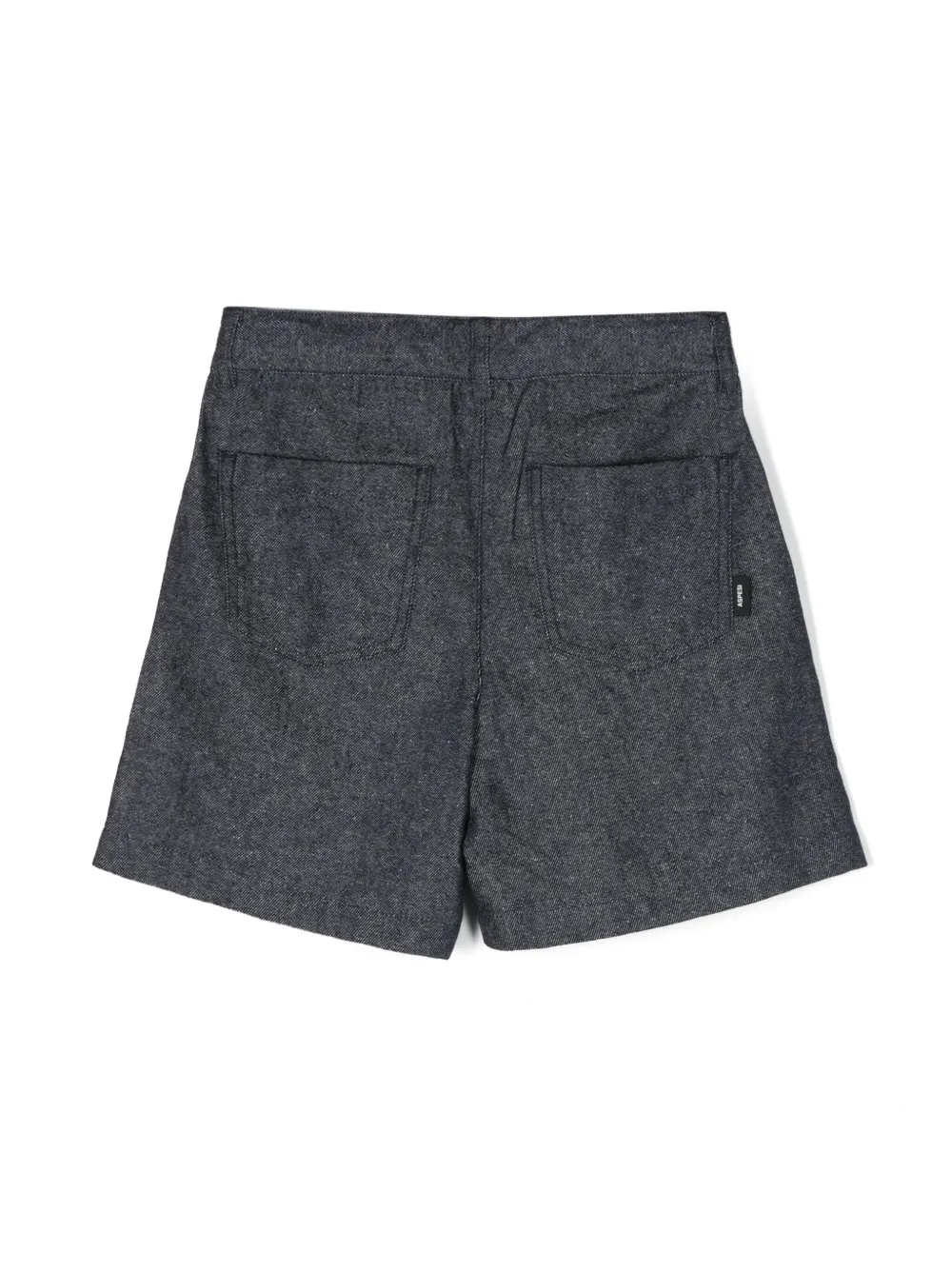 Aspesi Kids high-waisted ribbed-edges shorts - Blauw