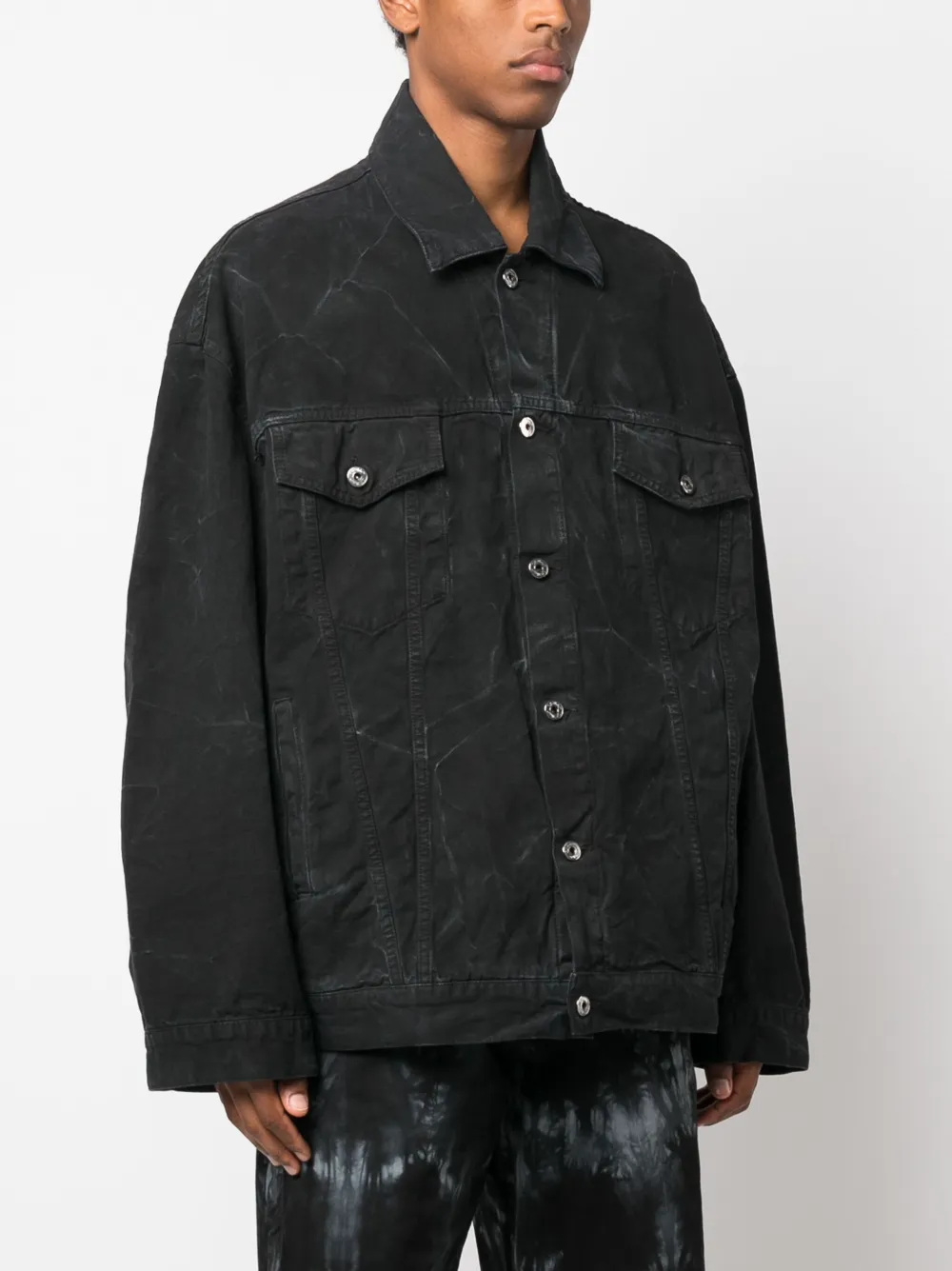 Cheap Off-White dark-washed denim jacket Men