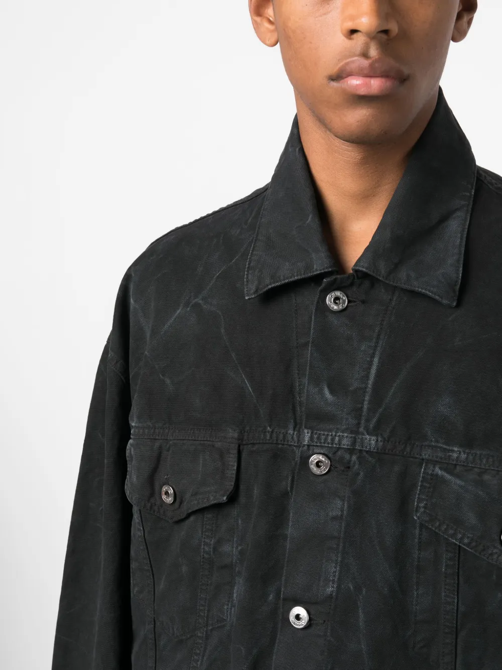 Cheap Off-White dark-washed denim jacket Men