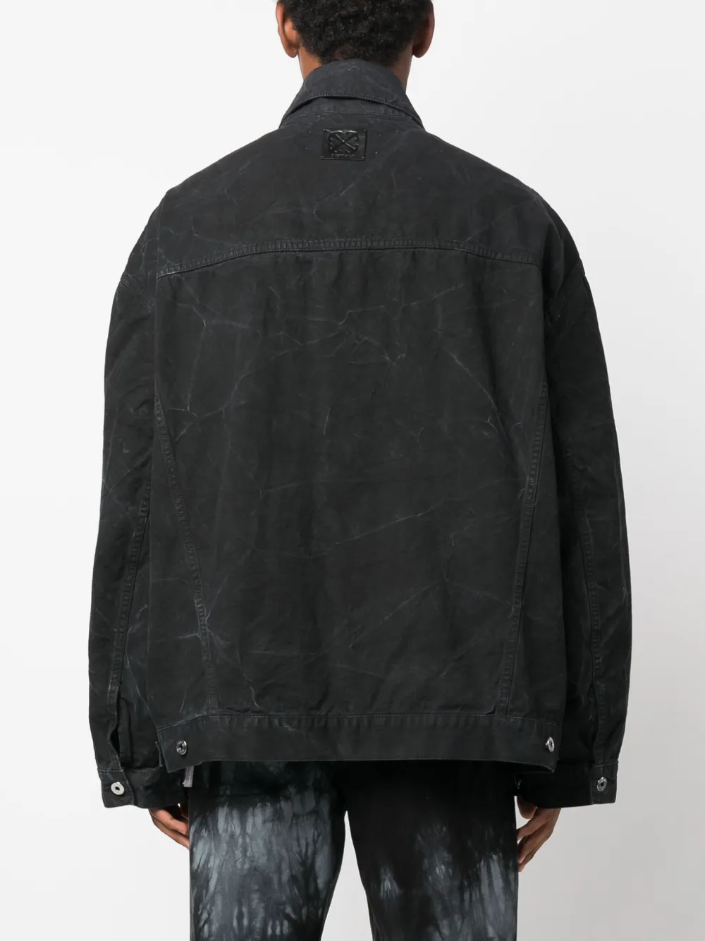 Cheap Off-White dark-washed denim jacket Men